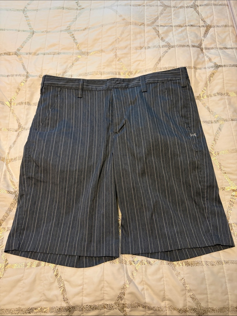 Under Armour Men's Navy Pinstripe Flat Front Shorts